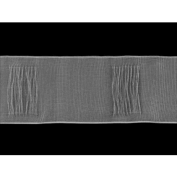   Függönybehúzó szalag 10 cm, rúdra húzható, átlátszó,hullámos - átlátszó (100 m-os csomagolás)