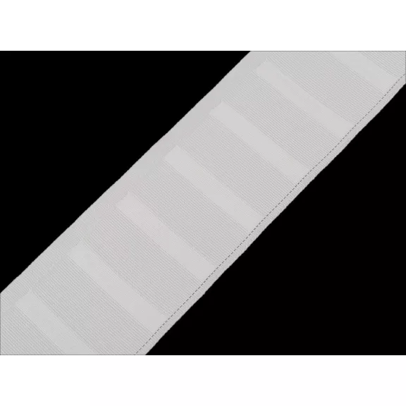Függöny ráncoló szalag, 75 mm széles, fém kampókhoz való fülekkel - fehér Függöny ráncoló szalag, 75 mm széles, fém kampókhoz való fülekkel - fehér