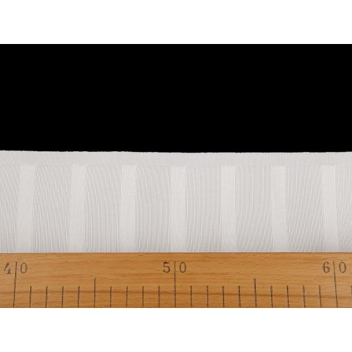 Függöny ráncoló szalag, 75 mm széles, fém kampókhoz való fülekkel