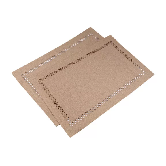 Anyag teríték, kétoldalas 30x45 cm - 1 bézs (6 db-os csomagolás) Anyag teríték, kétoldalas 30x45 cm - 1 bézs (6 db-os csomagolás)