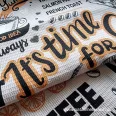 “Coffee Time” waffle fabric, 50 cm wide.