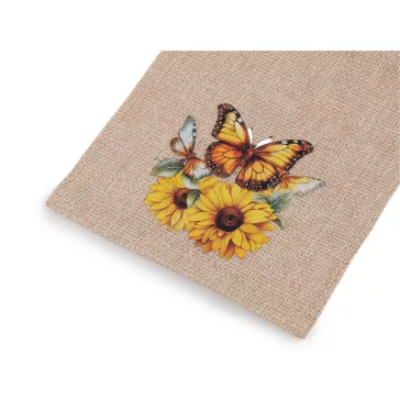   Ajándékzsák 13x18 cm juta utánzat - 1 természetes bézs pillangó (10 db-os csomagolás)