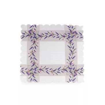   Négyzet alakú textil alátét 40x40 cm - 2 fehér levandula (6 db-os csomagolás)
