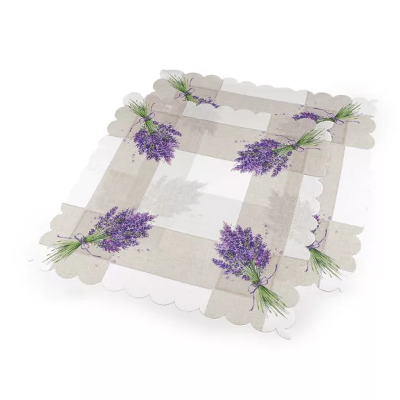 Négyzet alakú textil alátét 40x40 cm - 4 fehér levandula (6 db-os csomagolás) Négyzet alakú textil alátét 40x40 cm - 4 fehér levandula (6 db-os csomagolás)