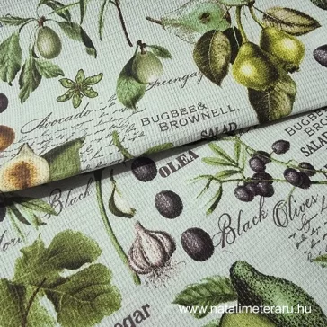 Mediterranean fruit 50 cm wide waffle fabric