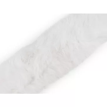   Ruhaszőrme hurkokkal a kapucniján, hossza 68 cm - 1 fehér (3 db-os csomagolás)