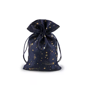   Karácsonyi ajándék zsákocska csillag 15x24 cm - 3 blue dark (10 db-os csomagolás)