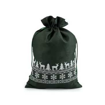   Karácsonyi ajándék zsák 20x30 cm - 2 fenyőzöld (3 db-os csomagolás)