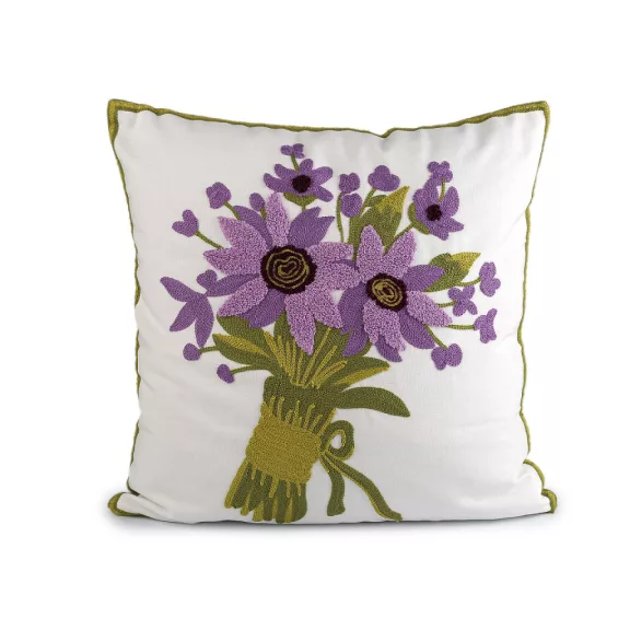 Párnahuzat hímzett virágok 45x45 cm - 5 világos krém lila (6 db-os csomagolás) Párnahuzat hímzett virágok 45x45 cm - 5 világos krém lila (6 db-os csomagolás)