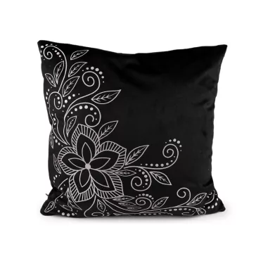   Bársony párnahuzat 45x45 cm - 4 fekete (4 db-os csomagolás)