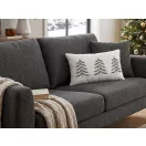 Hímzett bársony karácsonyi díszpárna - fehér (1 db-os csomagolás)