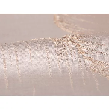   Szatén asztali futó lux 3D levelek, szélessége 48 cm - világos bézs (1 db-os csomagolás)