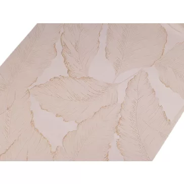   Szatén asztali futó lux 3D levelek, szélessége 48 cm - világos bézs (2 db-os csomagolás)