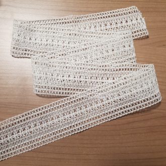 Fehér kevertszálas pamut szalag csipke 45mm-es