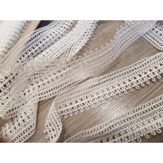Fehér kevertszálas pamut szalag csipke 34mm-es