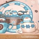 Vidám hóemberek 50 cm széles darázs szövet panelek