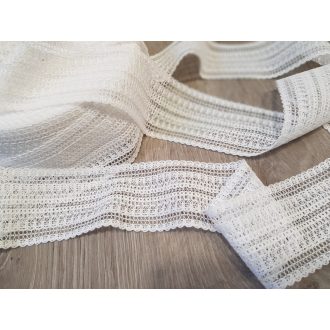 Fehér kevertszálas pamut szalag csipke 56mm-es