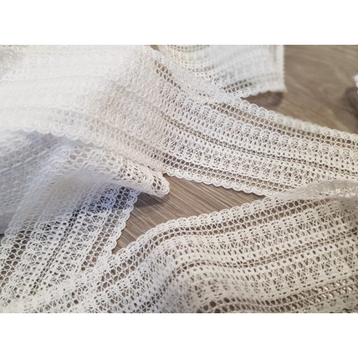 Fehér kevertszálas pamut szalag csipke 56mm-es