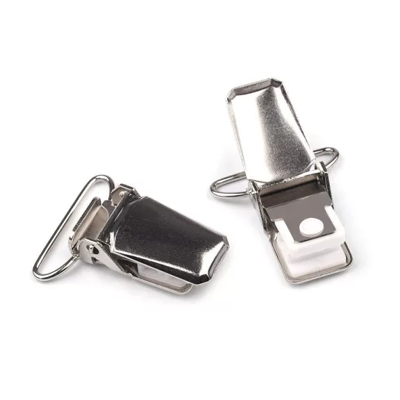 Nadrágtartó csipesz 24 mm - nikkel (2 db-os csomagolás) Nadrágtartó csipesz 24 mm - nikkel (2 db-os csomagolás)