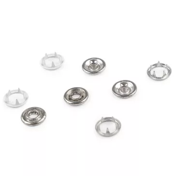   Patent házilag beüthető Roland baby Ø10 mm gyengébb anyagora, ömlesztett - 2 fehér (1000 szett)