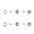 Patent házilag beüthető Roland baby Ø10 mm gyengébb anyagora, ömlesztett - 2 fehér (1000 szett) Patent házilag beüthető Roland baby Ø10 mm gyengébb anyagora, ömlesztett - 2 fehér (1000 szett)