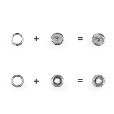   Patent házilag beüthető Roland baby Ø10 mm gyengébb anyagora, ömlesztett - 2 fehér (1000 szett)