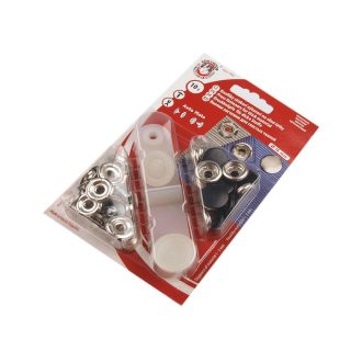   Beüthető automata fém patent Ø15 mm erős anyagokra, színes lakk