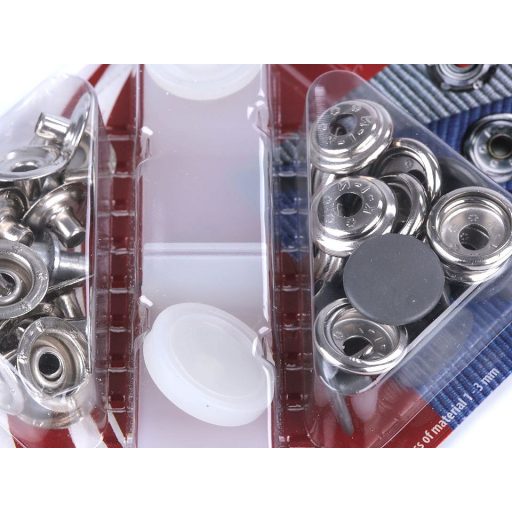 Beüthető automata fém patent Ø15 mm erős anyagokra, színes lakk