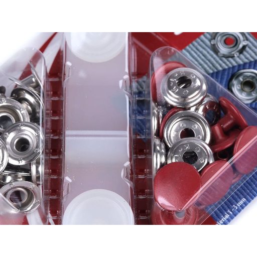 Beüthető automata fém patent Ø15 mm erős anyagokra, színes lakk