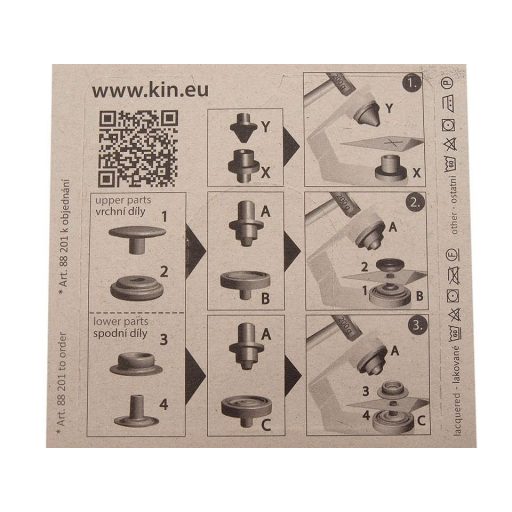 Rugós patent-Dzseki patent Ø15 mm erős anyagokra, antik réz