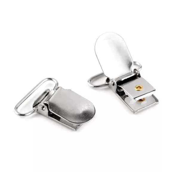 Nadrágtartó csipesz szélessége 24 mm - nikkel (2 db-os csomagolás) Nadrágtartó csipesz szélessége 24 mm - nikkel (2 db-os csomagolás)