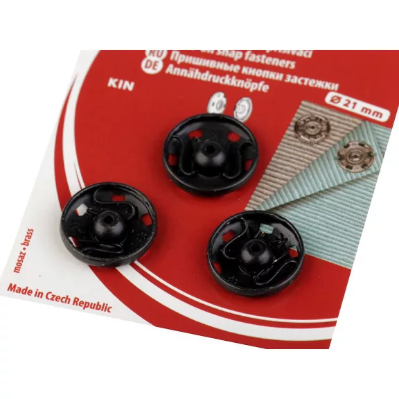 Patentek felvarrhatók / összenyomható gomb - 11/21 mm 8 fekete (30 kártya) Patentek felvarrhatók / összenyomható gomb - 11/21 mm 8 fekete (30 kártya)
