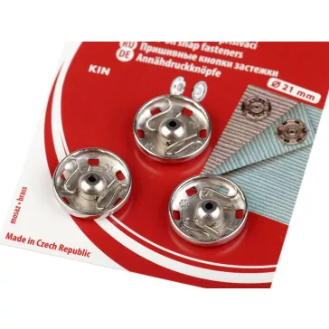  Patentek felvarrhatók / összenyomható gomb - 12/21 mm 8 nikkel (30 kártya)
