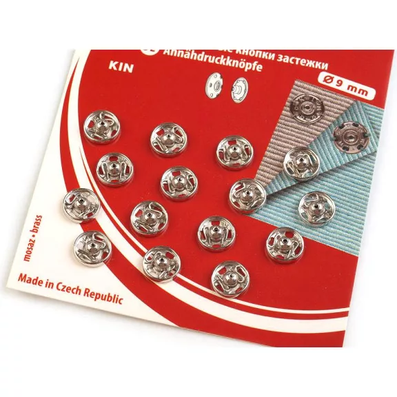 Patentek felvarrhatók / összenyomható gomb - 22/9 mm 1 nikkel (30 kártya) Patentek felvarrhatók / összenyomható gomb - 22/9 mm 1 nikkel (30 kártya)