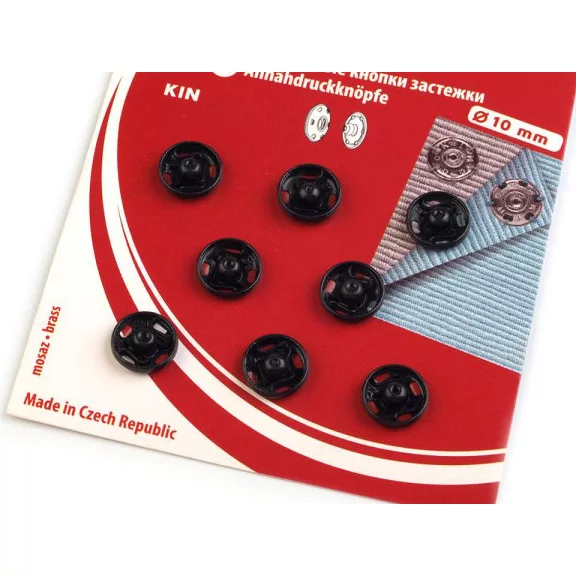Patentek felvarrhatók / összenyomható gomb - 25/10 mm 2 fekete (10 kártya) Patentek felvarrhatók / összenyomható gomb - 25/10 mm 2 fekete (10 kártya)
