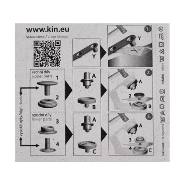   Rugós patent-Dzseki patent vastag anyagokra, magas szegecs - nikkel (5 kártya)