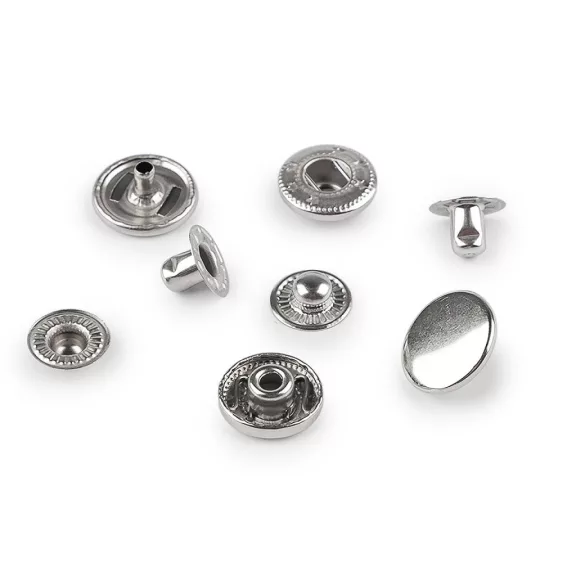 Beüthető automata fém paten Ø15 mm közepes vastag anyagra, nemesacél - 1 nikkel (50 szett) Beüthető automata fém paten Ø15 mm közepes vastag anyagra, nemesacél - 1 nikkel (50 szett)