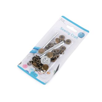   Patent gomb Ø15 mm közepesen vastag anyagokhoz, kézi fém összeütővel