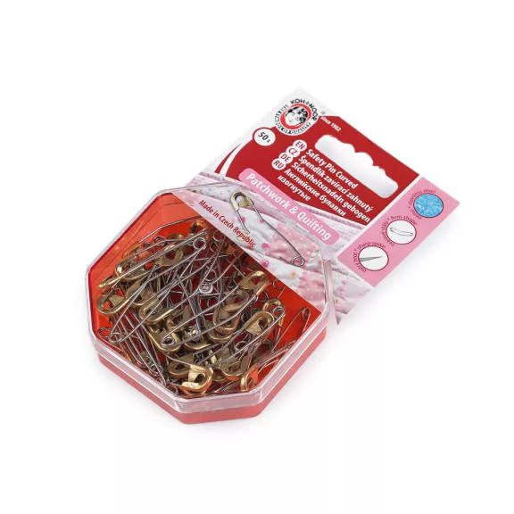 Ívelt biztosítótű patchworkhöz hossz 40 mm - nikkel (1 lap) Ívelt biztosítótű patchworkhöz hossz 40 mm - nikkel (1 lap)