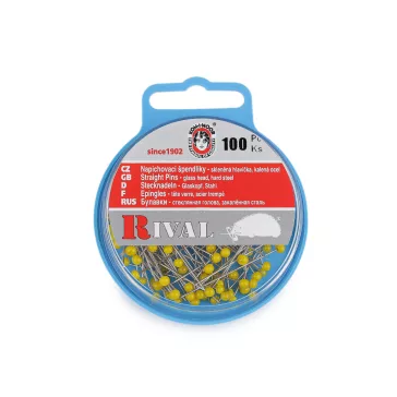   Üvegfejű gombostű hossz 31; 38 mm - 2 (38 mm) sárga (10 doboz)