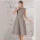   Bézs apró hóvirágmintás pamutperkál / finom pamutvászon
