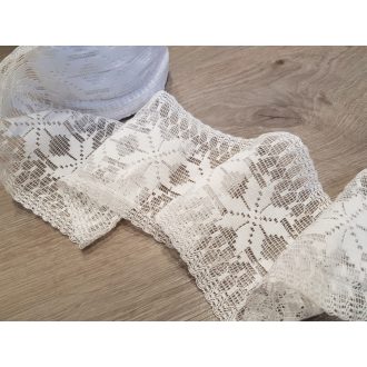 Fehér pamut 127mm széles szalag csipke 