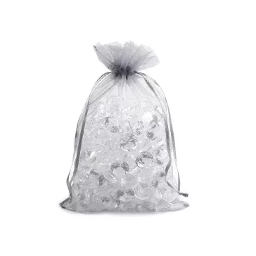   Organza ajándéktasak 17x23 cm - 7 ezüst (100 db-os csomagolás)