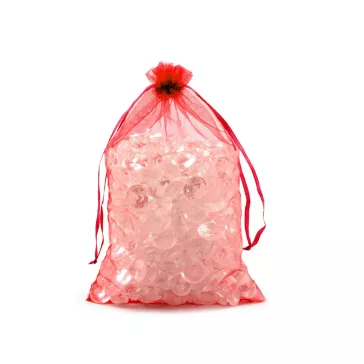   Organza ajándéktasak 17x23 cm - 12 piros (100 db-os csomagolás)