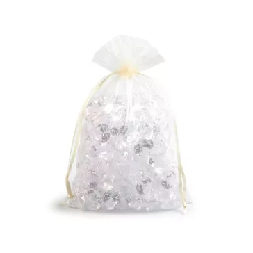   Organza ajándéktasak 17x23 cm - 4 krém világos (30 db-os csomagolás)