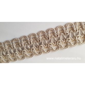 Natúr bézs kevertszálas len szalag csipke 2,6cm-es, LCS2