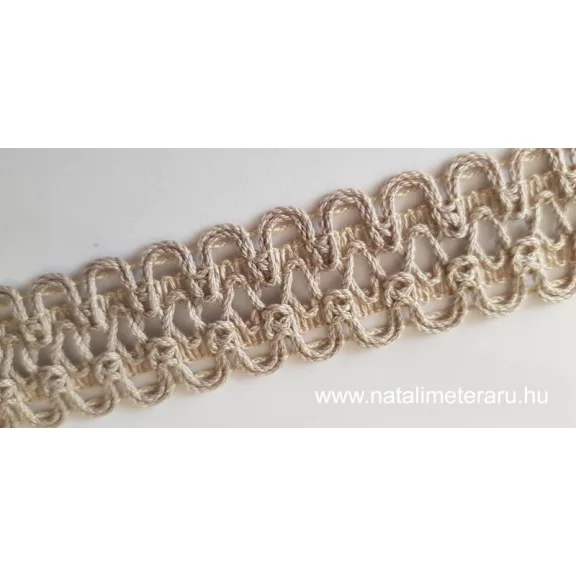 Natúr bézs kevertszálas len szalag csipke 2,6cm-es, LCS2 Natúr bézs kevertszálas len szalag csipke 2,6cm-es, LCS2