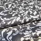 Sötét szürke barokk mintás pamutvászon 220 cm széles Sötét szürke barokk mintás pamutvászon 220 cm széles
