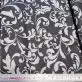 Sötét szürke barokk mintás pamutvászon 220 cm széles