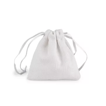   Ajándék tasak 8x8 cm textil zsák - 1 természetes fehér (1 db-os csomagolás)